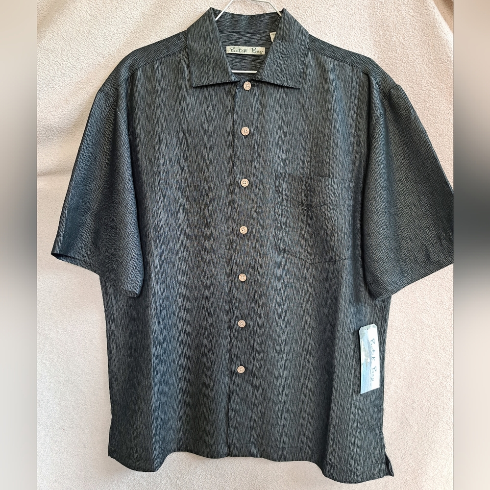 Men's Batik Bay Black Button Down Summer Shirt